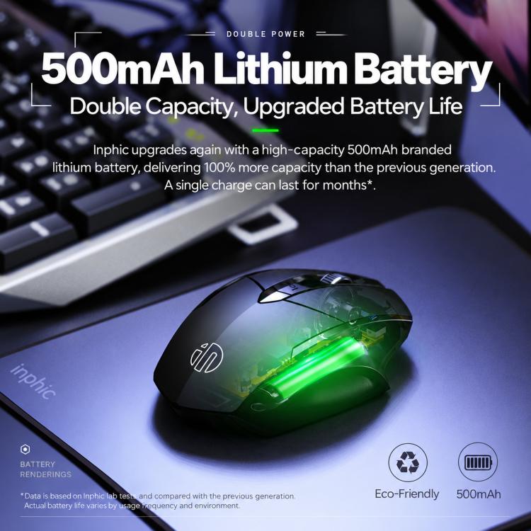 Inphic Wireless Bluetooth Mouse Rechargeable Silent Computer Mouse with Battery Indicator, F1S Black, F1S Gray, F1 Gen 2 Black, F1 Gen 2 Gray