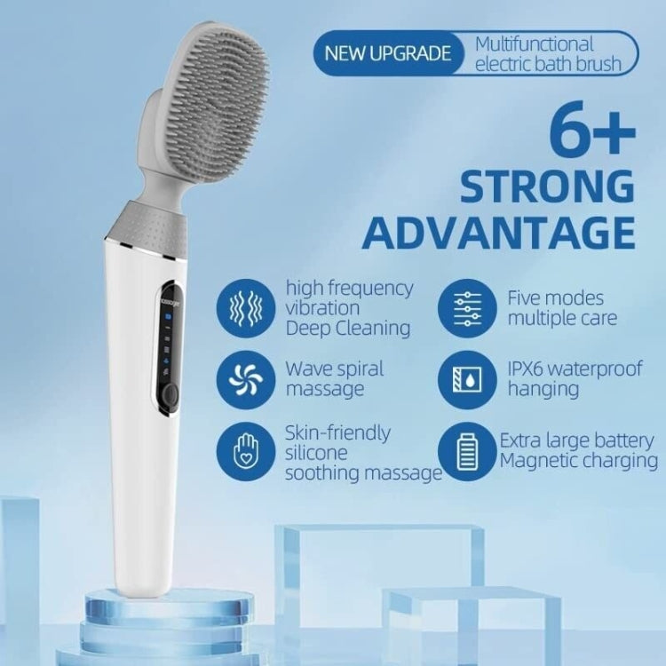 Spazzola da bagno elettrica in silicone a vibrazione
