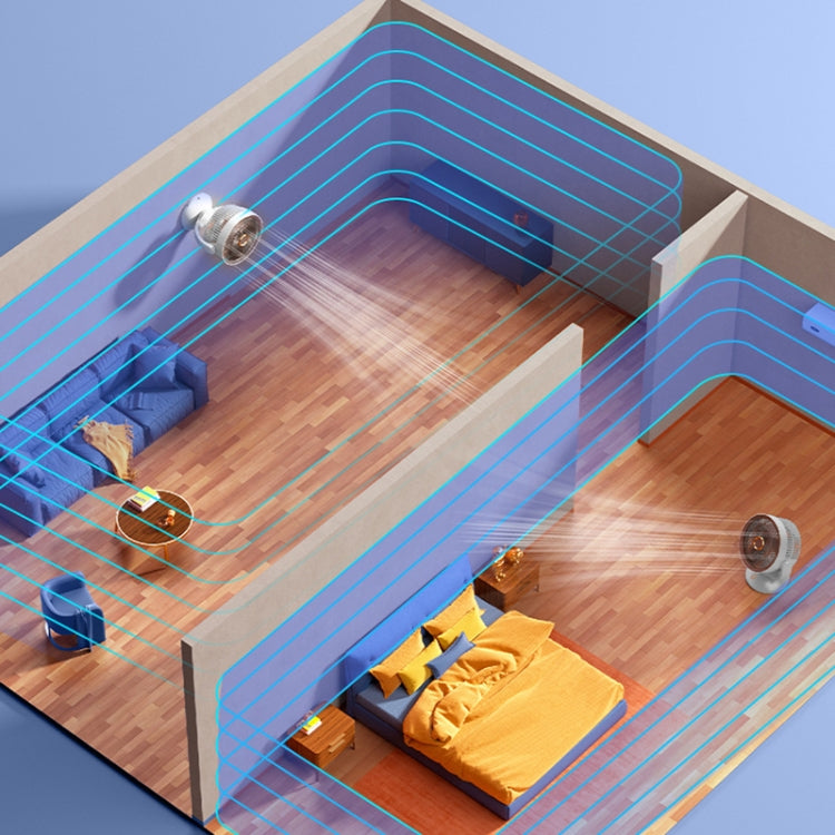 Ventilatore da tavolo verticale con luce notturna e ricarica USB-