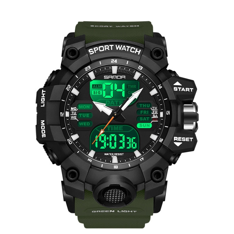 SANDA Green Light Orologio Sveglia Sportivo Impermeabile