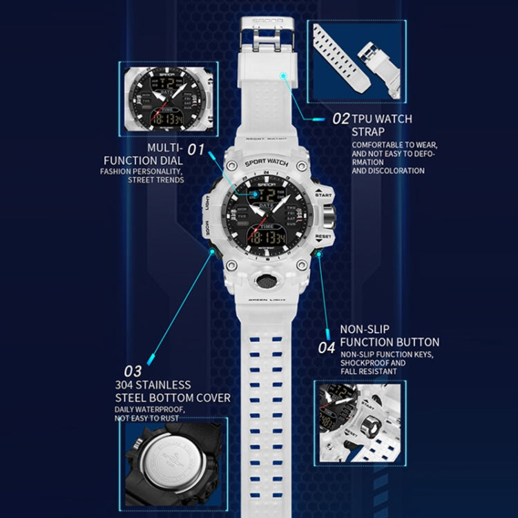 SANDA Green Light Orologio Sveglia Sportivo Impermeabile