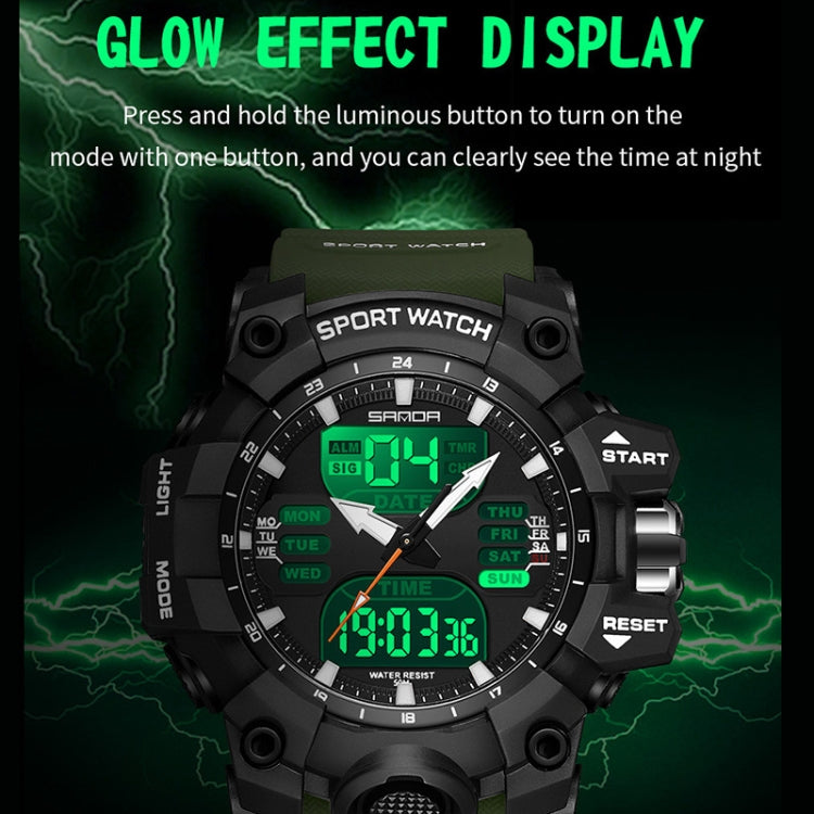 SANDA Green Light Orologio Sveglia Sportivo Impermeabile