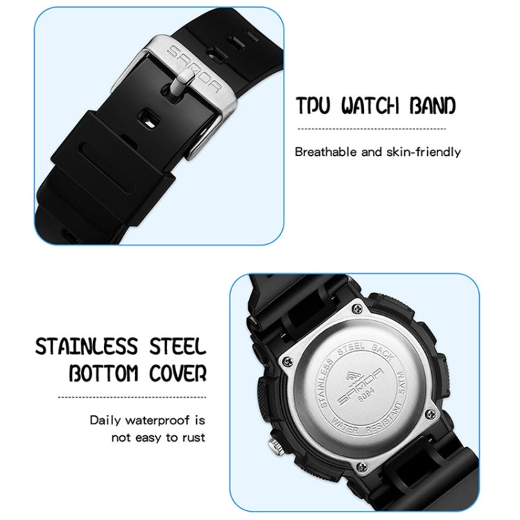 Orologio digitale impermeabile SANDA con cinturino TPU