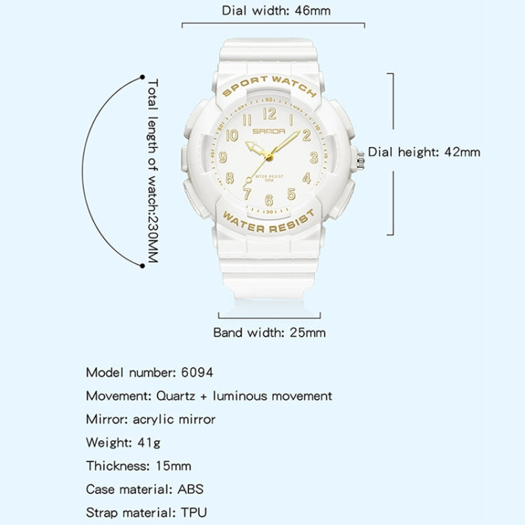 Orologio digitale impermeabile SANDA con cinturino TPU