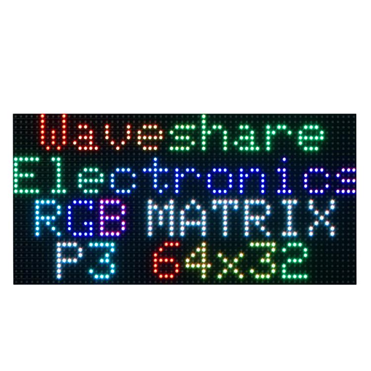 Pannello a matrice LED RGB a colori Waveshare, passo 3 mm, 64 × 32 pixel, luminosità regolabile,, 20117, 33840