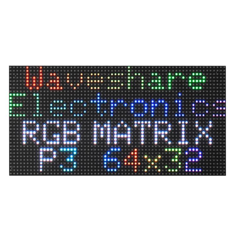 Pannello a matrice LED RGB a colori Waveshare, passo 3 mm, 64 × 32 pixel, luminosità regolabile,, 20117, 33840