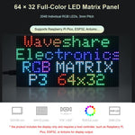 Pannello a matrice LED RGB a colori Waveshare, passo 3 mm, 64 × 32 pixel, luminosità regolabile,, 20117, 33840
