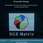 Pannello a matrice LED RGB a colori Waveshare, passo 3 mm, 64 × 32 pixel, luminosità regolabile,, 20117, 33840