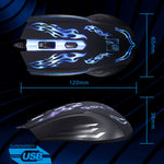 Mouse ottico cablato da gioco USB con luce LED