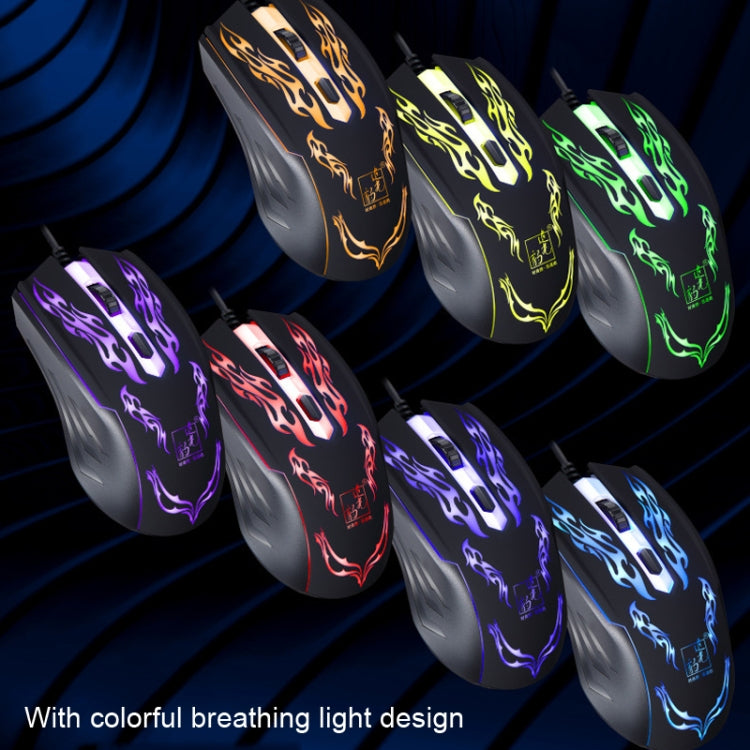 Mouse ottico cablato da gioco USB con luce LED
