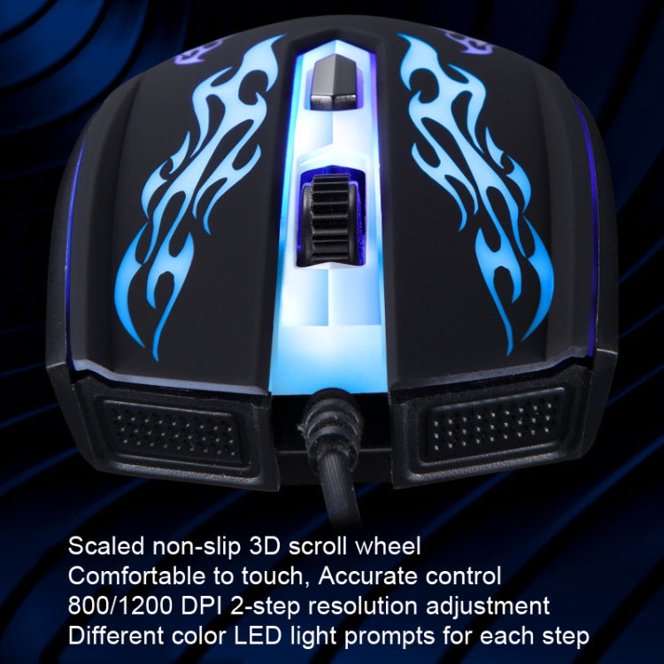 Mouse ottico cablato da gioco USB con luce LED