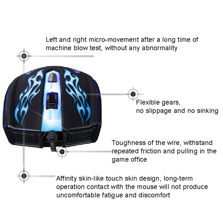 Mouse ottico cablato da gioco USB con luce LED