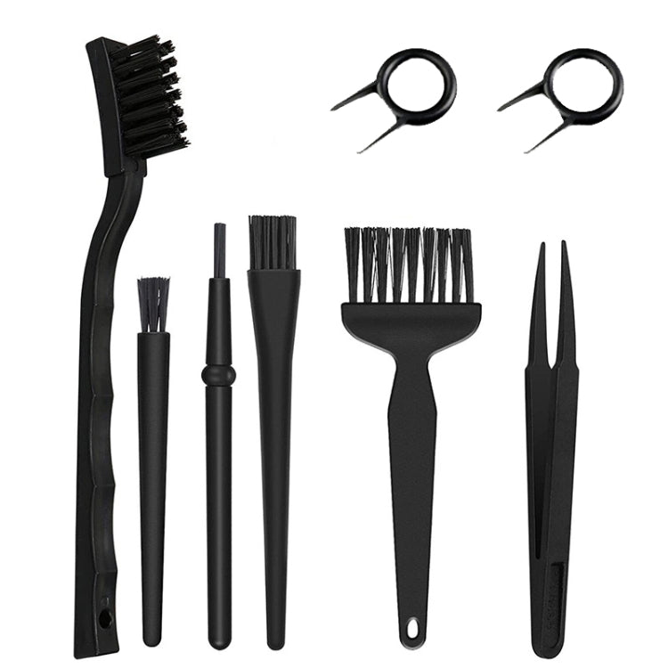 Set 8 pinzette e spazzola antistatica per pulizia PC