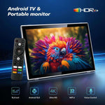 EMODERN 15.6-Inch Android 15 Portable Smart TV Supports Voice Remote Control, US Plug, EU Plug