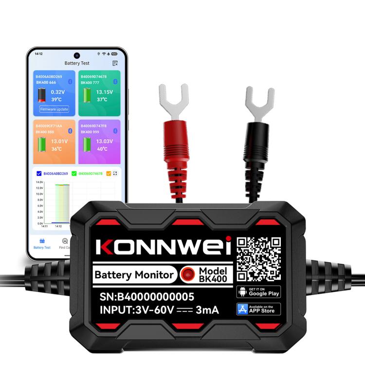 Strumento diagnostico per il monitoraggio della batteria dell'auto KONNWEI 360V, BK400