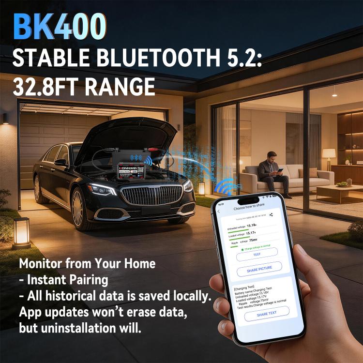 Strumento diagnostico per il monitoraggio della batteria dell'auto KONNWEI 360V, BK400