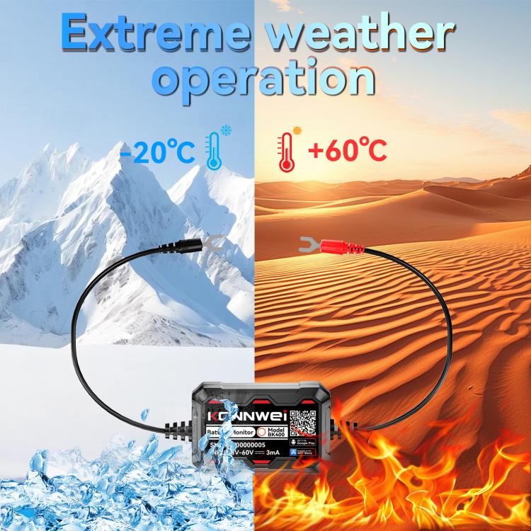 Strumento diagnostico per il monitoraggio della batteria dell'auto KONNWEI 360V, BK400