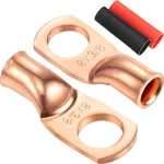 Capicorda in rame 8AWG con anello 3/8 e guaina termorestringente