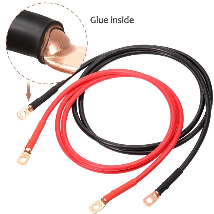 Capicorda in rame 8AWG con anello 3/8 e guaina termorestringente