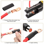 Capicorda in rame 8AWG con anello 3/8 e guaina termorestringente