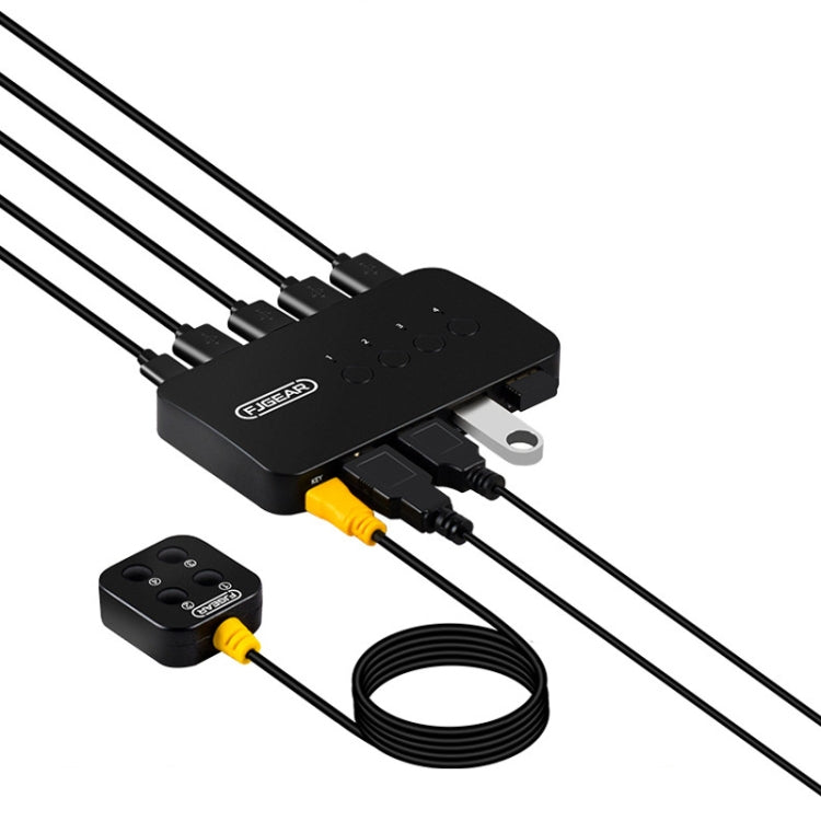 FJGEAR Switcher USB 2.0 4 ingressi 4 uscite J-U404