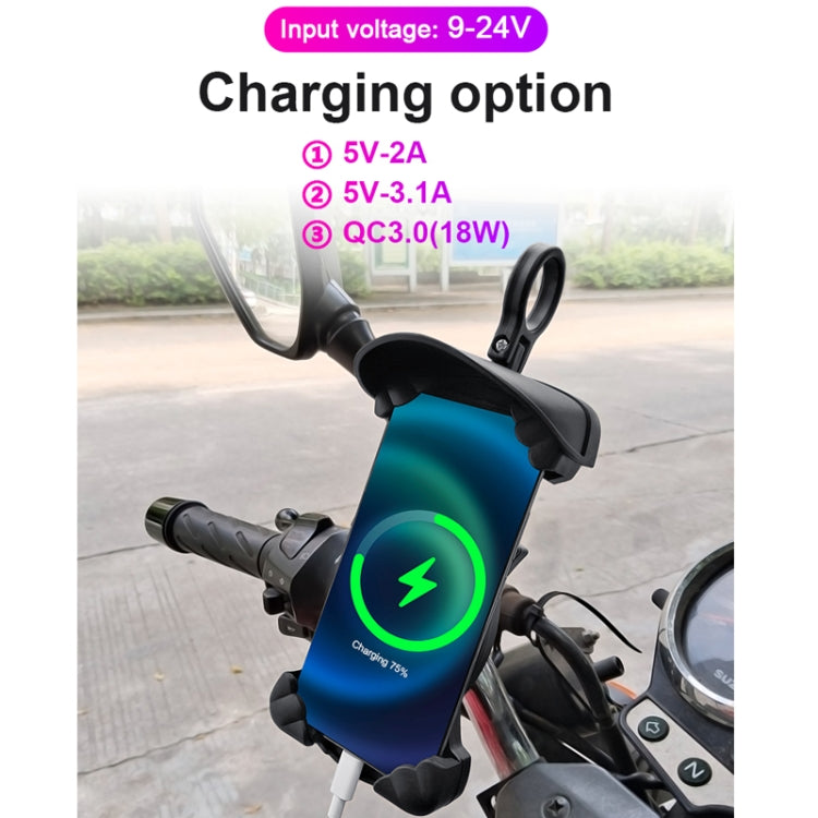 Porta cellulare antipioggia per moto con ricarica USB 5V