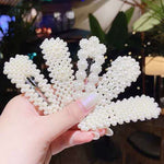 Set 5 fermagli per capelli con perle grandi