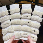 Set 5 fermagli per capelli con perle grandi