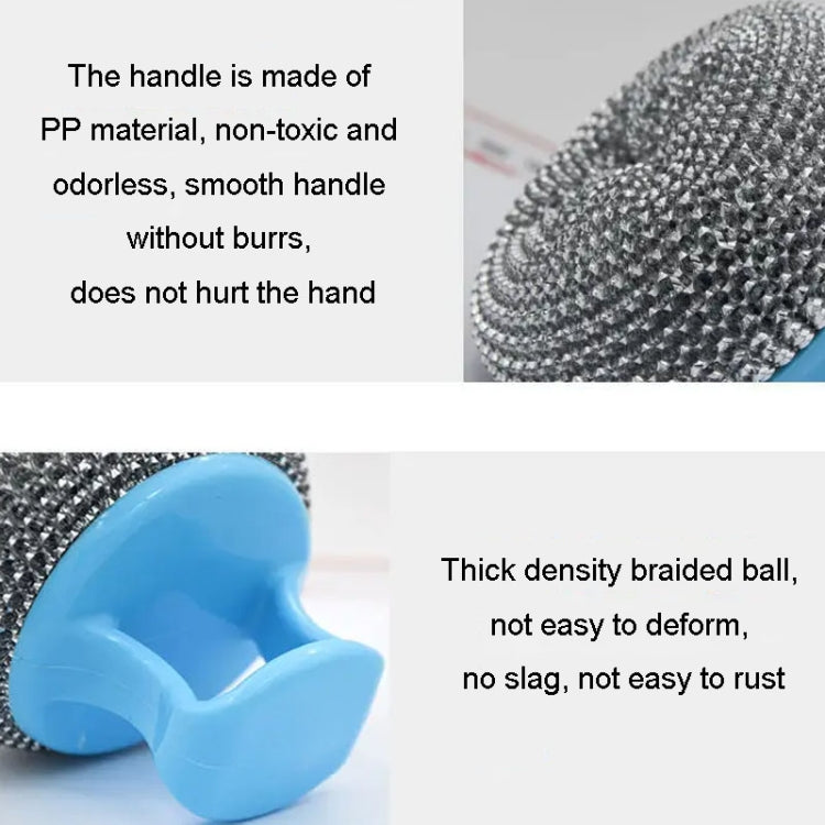 Spazzola per pentole con sfera in filo metallico