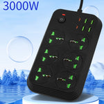 Multipresa 6 spine 3000W con 4 porte USB e interruttore 2m