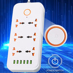 Multipresa 6 spine + 6 porte USB 3000W con interruttore