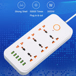 Multipresa 6 spine + 6 porte USB 3000W con interruttore