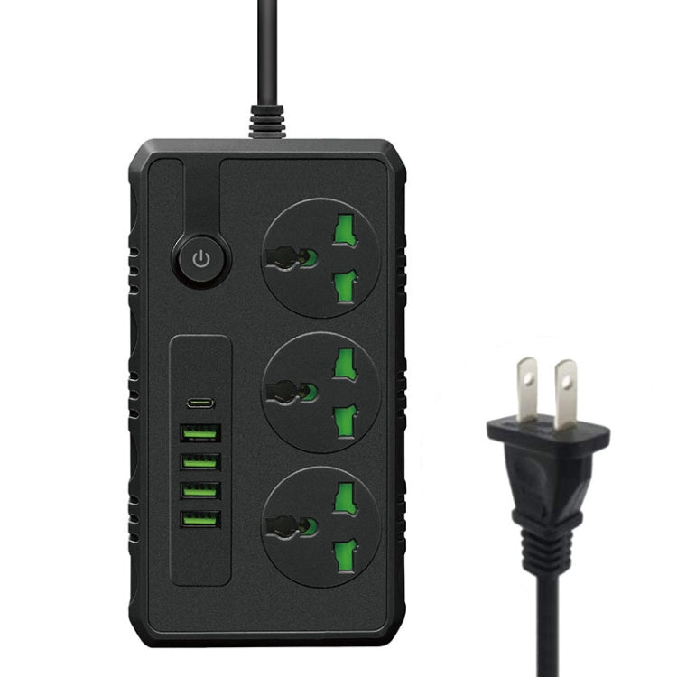 Presa multipla 3 spine 3000W con 4 porte USB e PD 2m