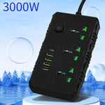 Presa multipla 3 spine 3000W con 4 porte USB e PD 2m