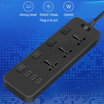 Presa multipresa 3 spine + 3 porte USB 2500W con interruttore