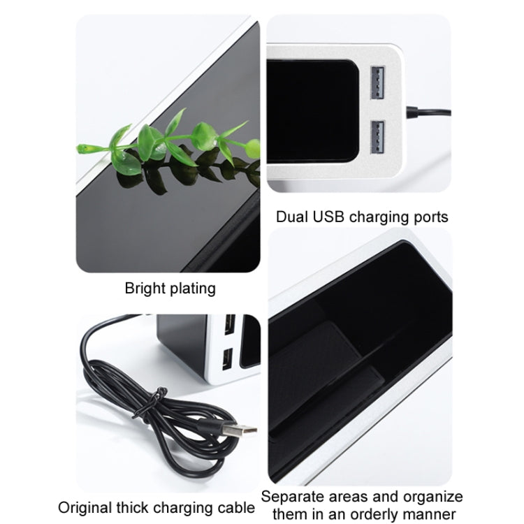 Scatola portaoggetti per seggiolino auto con doppia USB