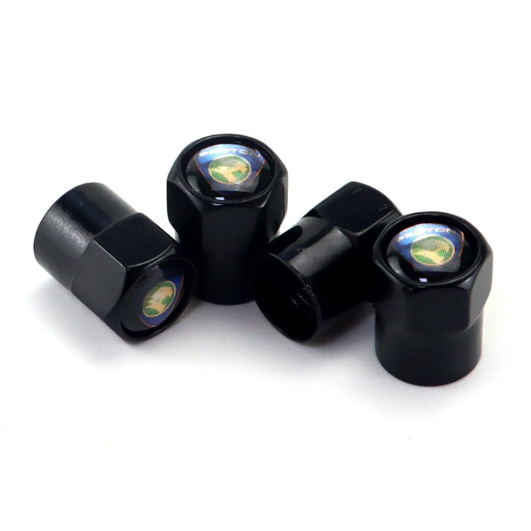 Set 4 cappucci valvole metallo universali auto