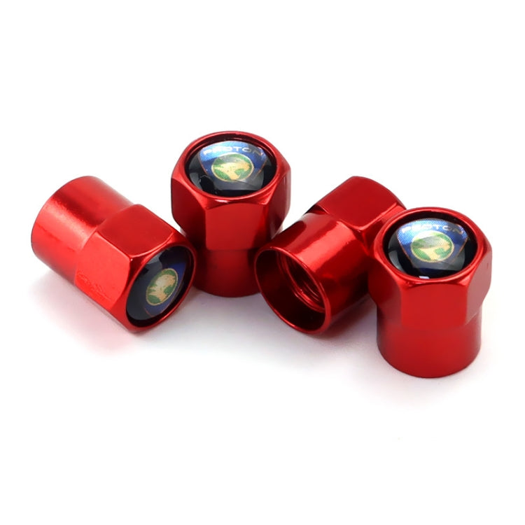 Set 4 cappucci valvole metallo universali auto