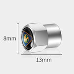 Set 4 cappucci valvole metallo universali auto