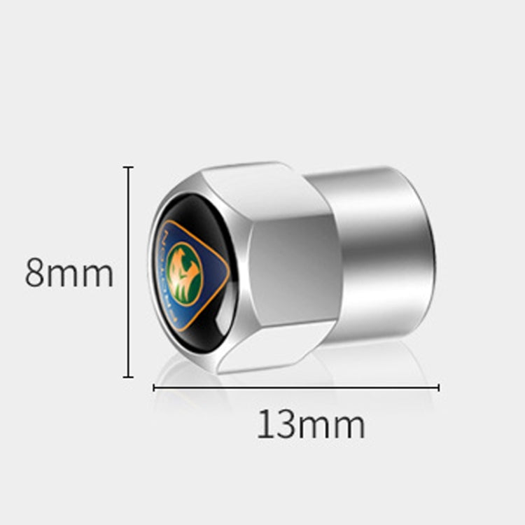 Set 4 cappucci valvole metallo universali auto