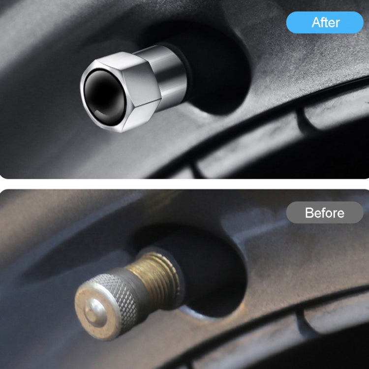 Set 4 Cappucci Valvole Esagonali in Metallo per Auto