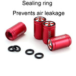Set 4 Coprivalvole in Metallo per Pneumatici Auto
