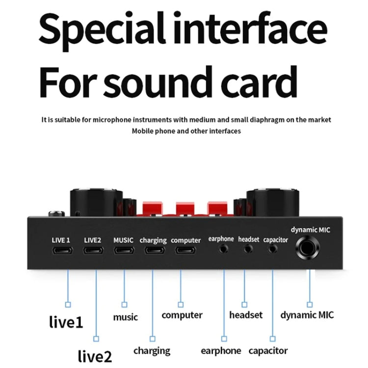 Microfono condensatore BM800 con scheda audio V8S