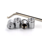 Set 4 coprivalvole antifurto per pneumatici auto in metallo