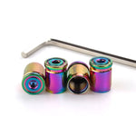 Set 4 coprivalvole antifurto per pneumatici auto in metallo