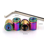 Set 4 coprivalvole antifurto per pneumatici auto in metallo