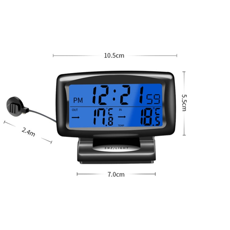 Orologio auto LCD con doppio termometro interno ed esterno
