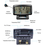 Orologio auto LCD con doppio termometro interno ed esterno