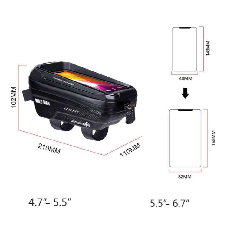 Borsa ciclismo con touch screen e guscio rigido in EVA 1,2L