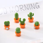 Set 6 adesivi magnetici cactus per frigorifero verde